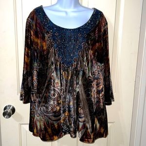 Brand New velvet, beaded top